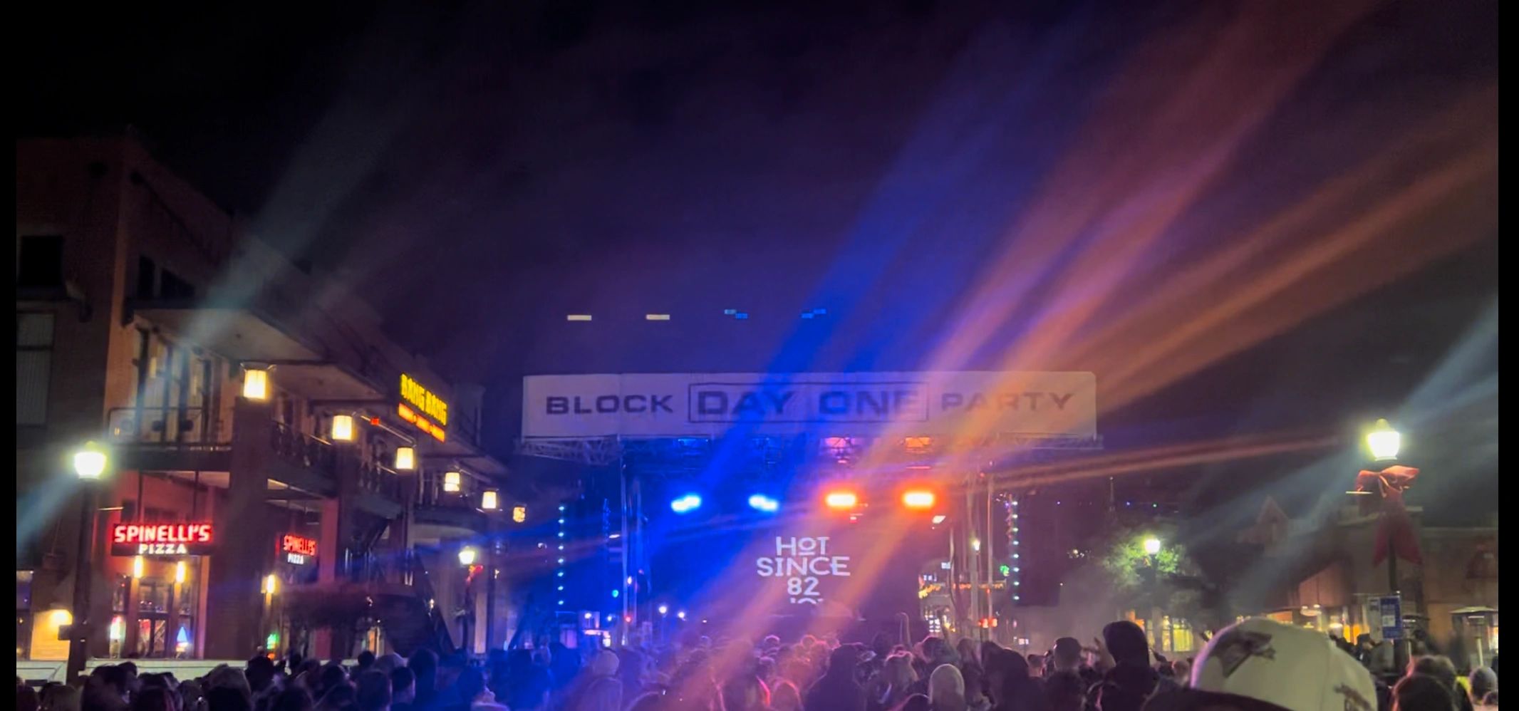 New Year’s Eve block party concert stage